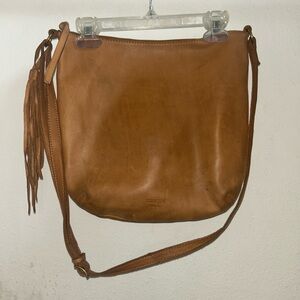 Margot New York Genuine Leather Cross Body Purse with Gold Accents and Tassel